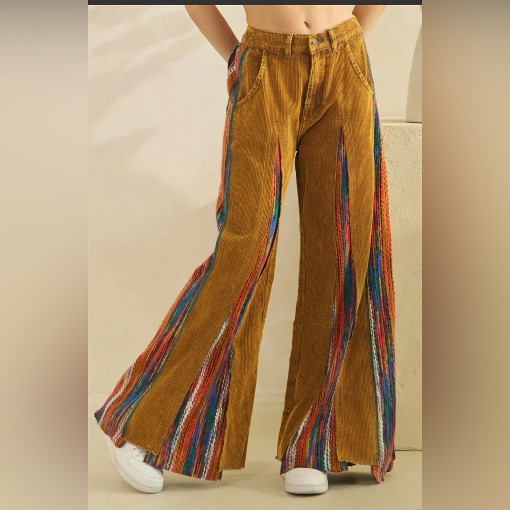 OLI AND HALI WASHED CORDUROY WIDE LEG PANTS